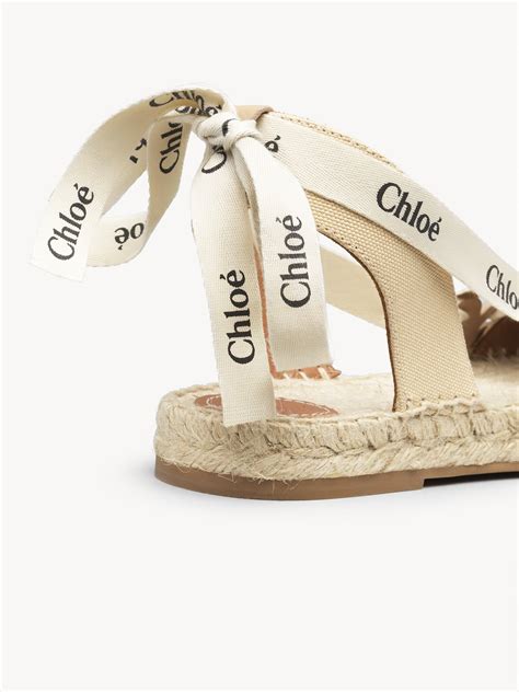 chloe sandals lace|chloe espadrilles flat.